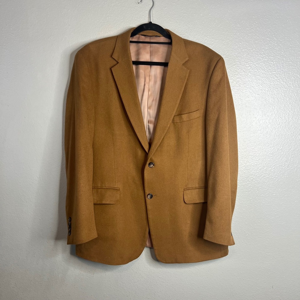Jos A Bank Wool Cashmere Blazer Jacket Mens 44R Sport Coat 2 Button